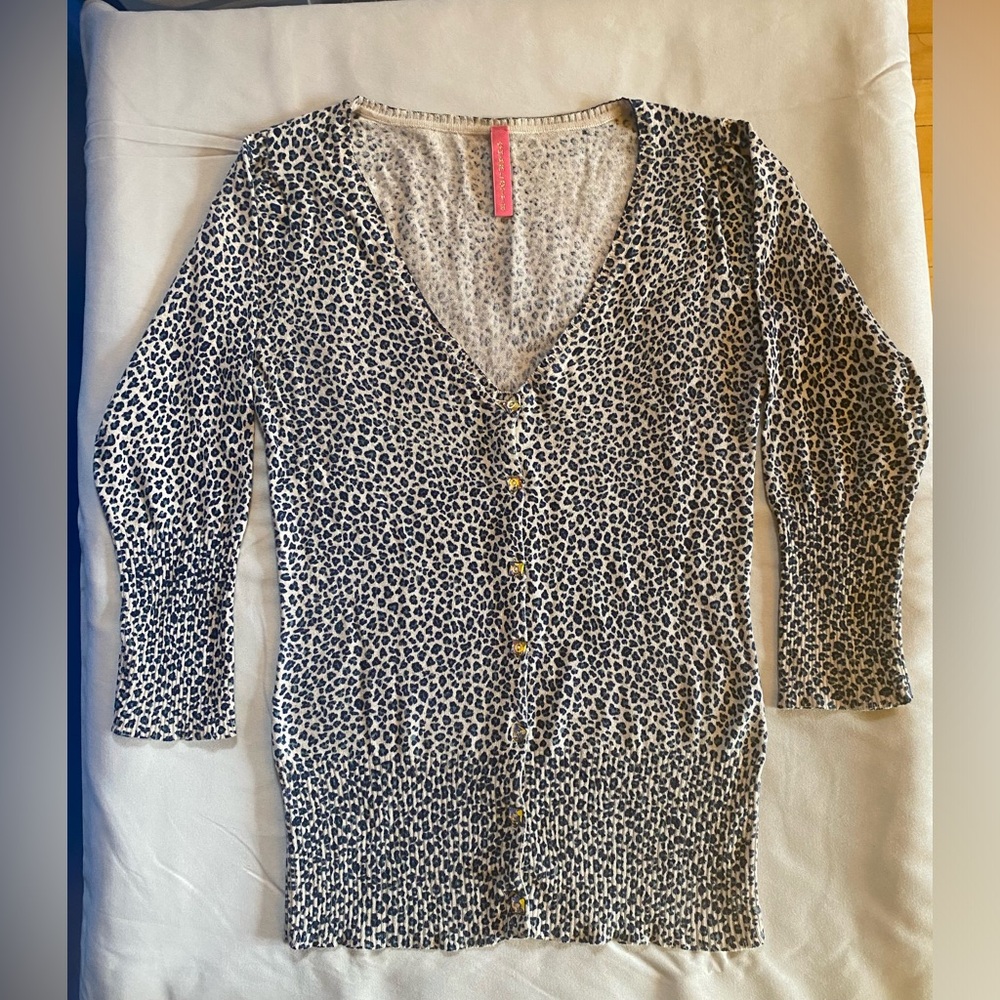 Charlotte Leopard Print V-Neck Button-Up Top